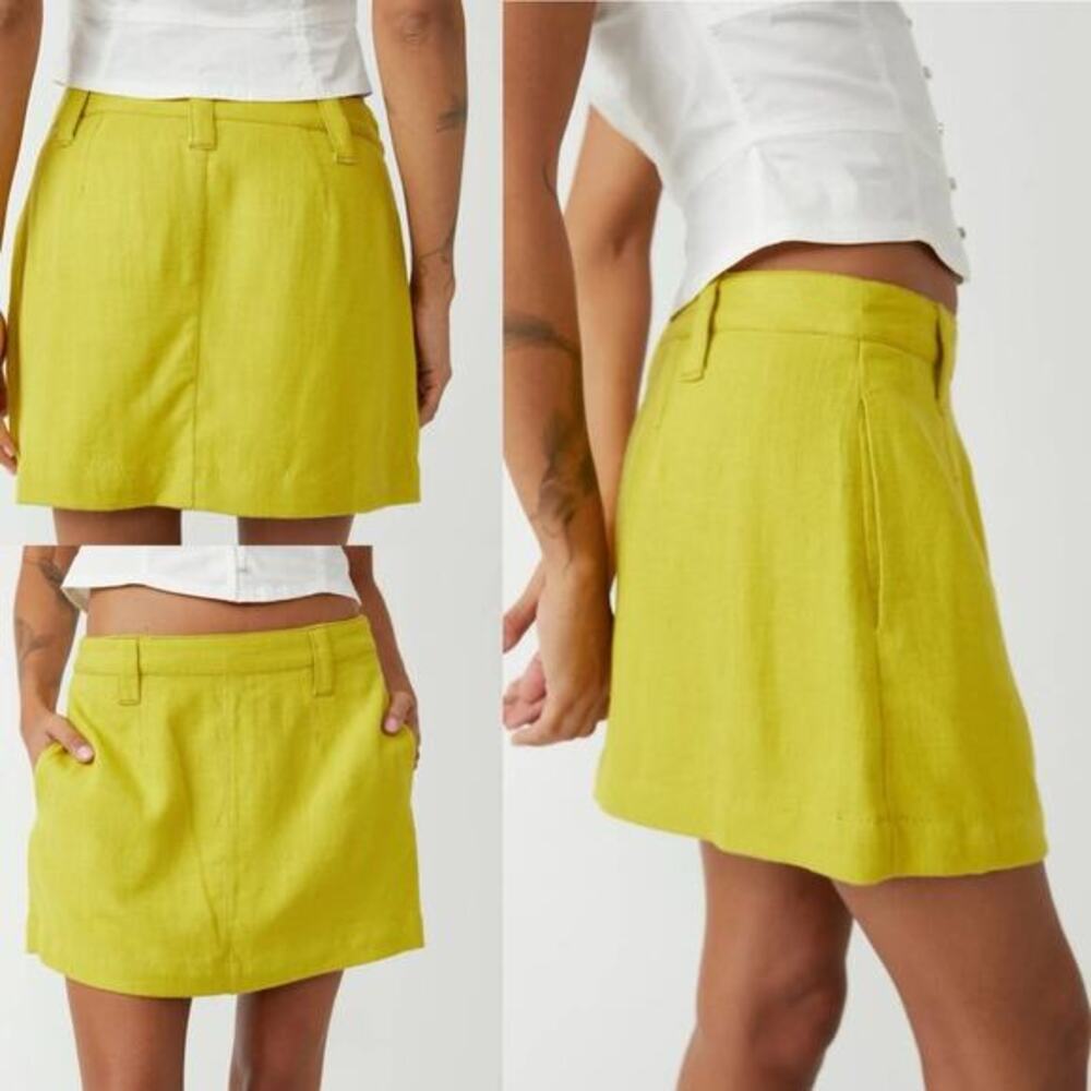 Free People Mini Skirt Linen Blend Can’t‎ Blame Me